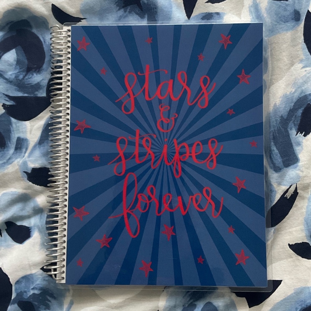 Erin Condren Wonder Woman Blue and Red Spiral Notebook